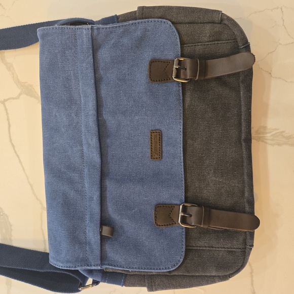 Siddhartha Canvas Festival Messenger Crossbody Bag Blue Gray - Picture 2 of 10